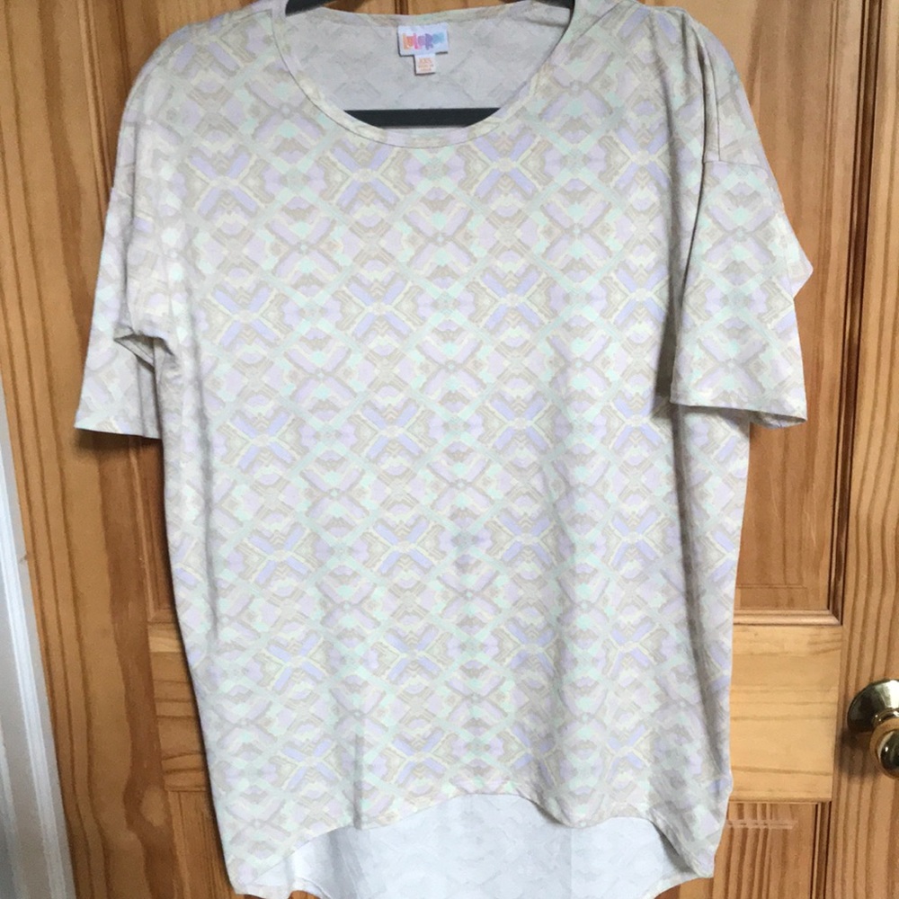 Pastel patterned LulaRoe Irma Tunic